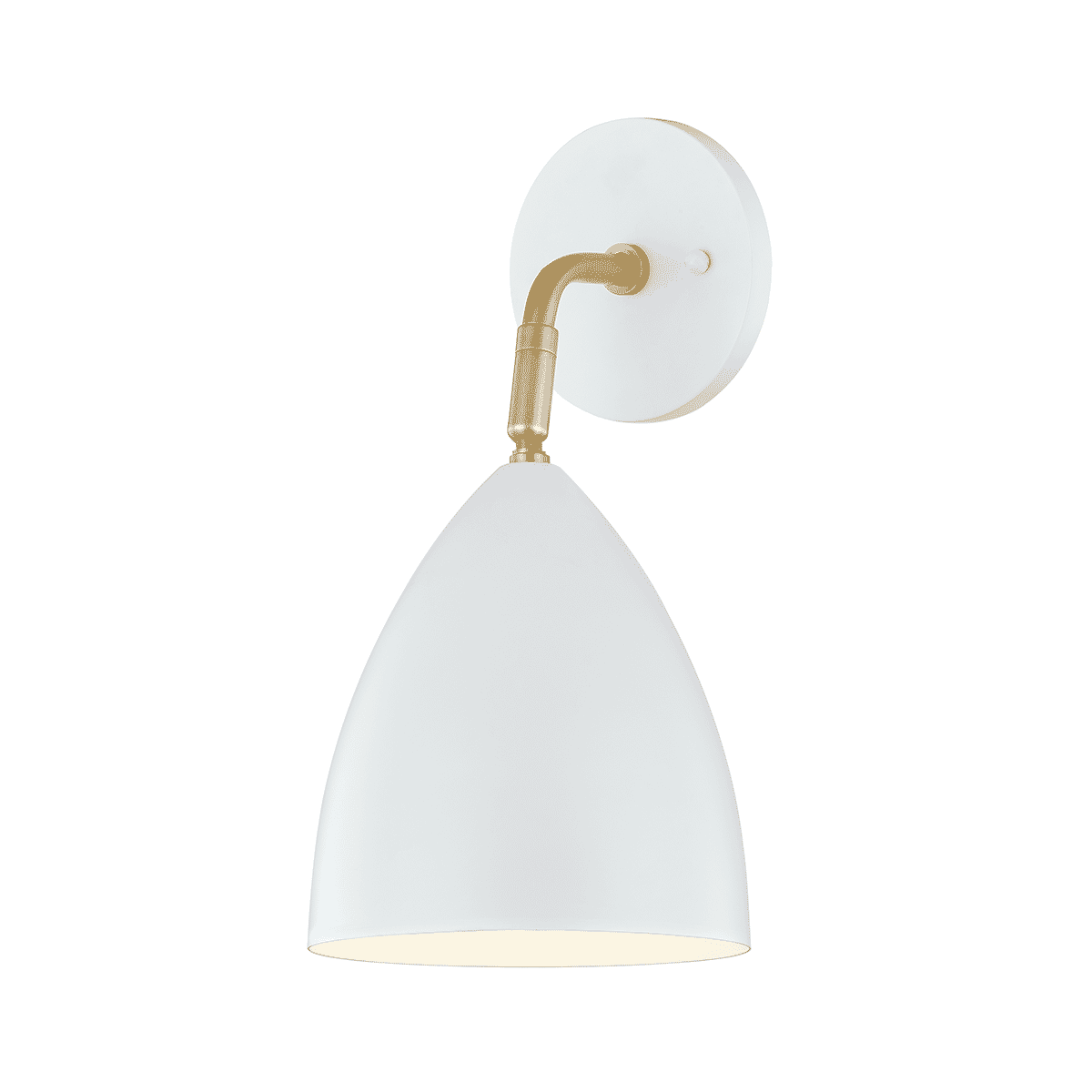 Mitzi Gia Wall Sconce in Aged Brass and White