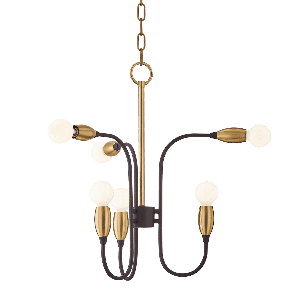 Mitzi Dakota Chandelier in Aged Brass and Black