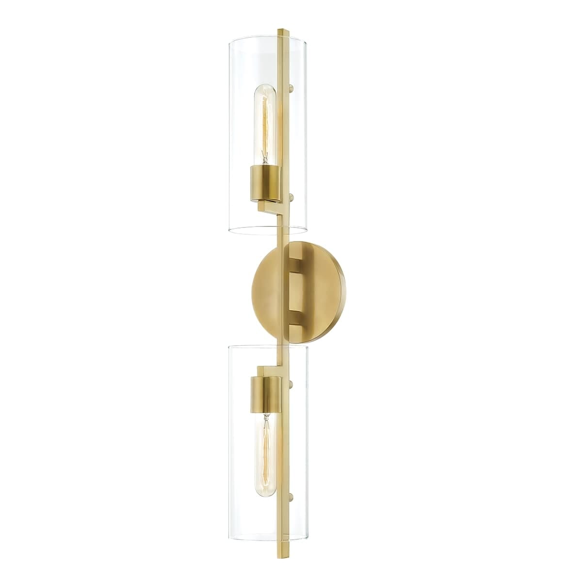 Mitzi Ariel 2-Light Bathroom Vanity Light in Aged Brass