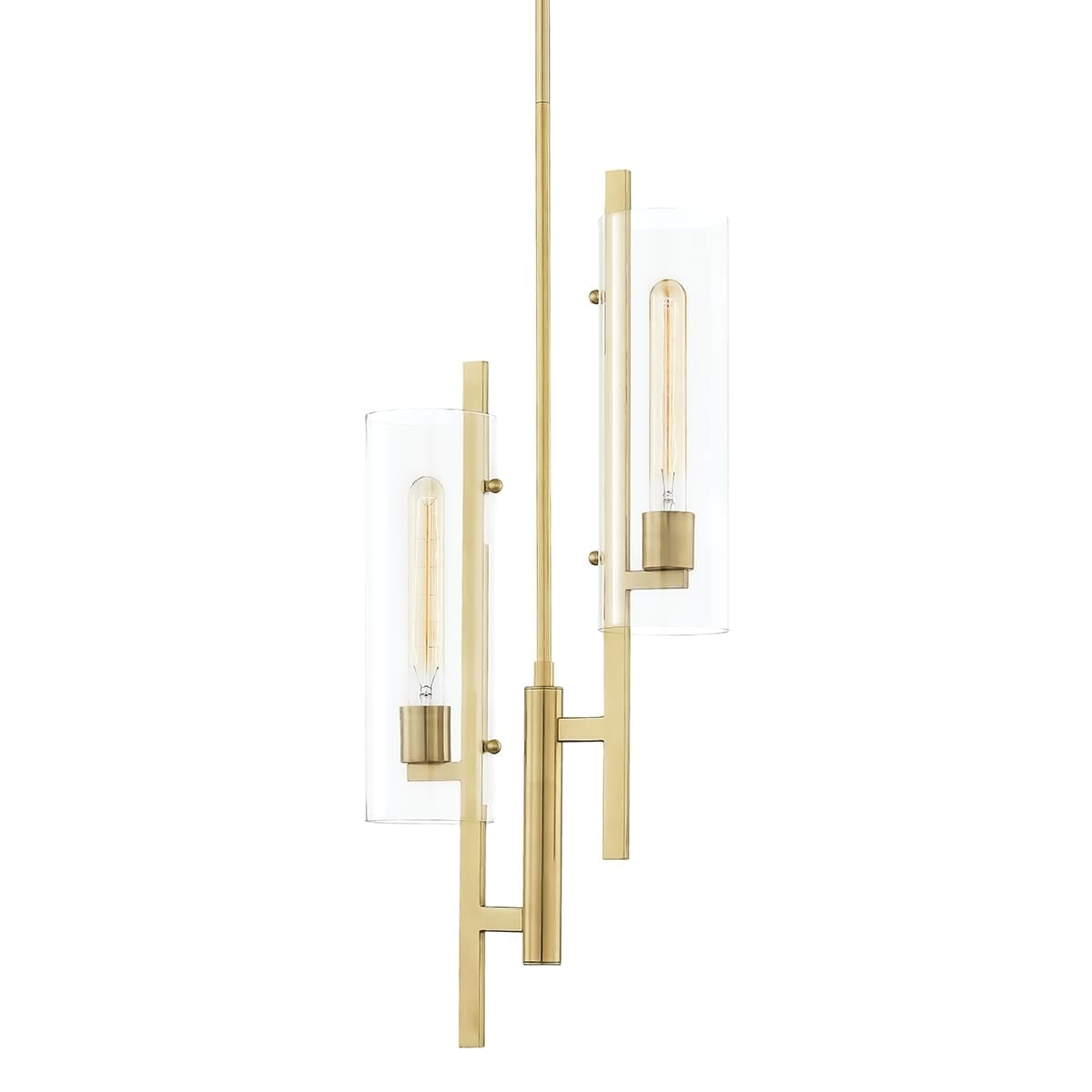 Mitzi Ariel 2-Light Pendant Light in Aged Brass