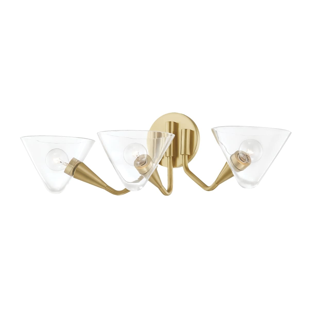 Mitzi Isabella 3-Light 7" Wall Sconce in Aged Brass