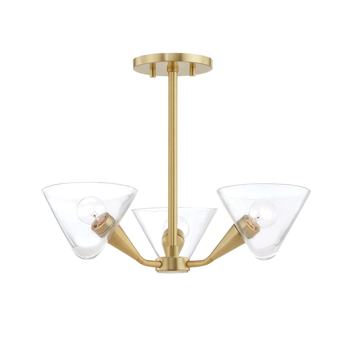 Mitzi Isabella 3-Light 21" Ceiling Light in Aged Brass