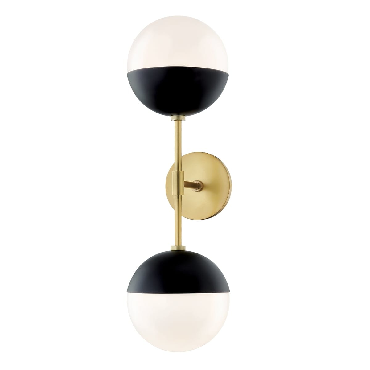 Mitzi Renee 2-Light 22" Wall Sconce in Aged Brass and Black