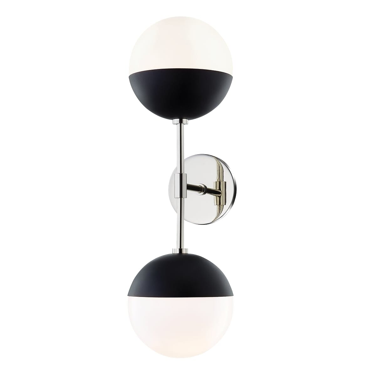 Mitzi Renee 2-Light 22" Wall Sconce in Polished Nickel and Black