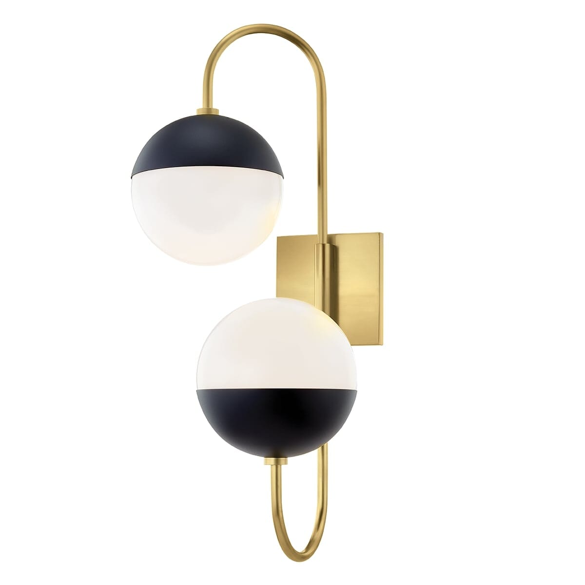 Mitzi Renee 2-Light 24" Wall Sconce in Aged Brass and Black