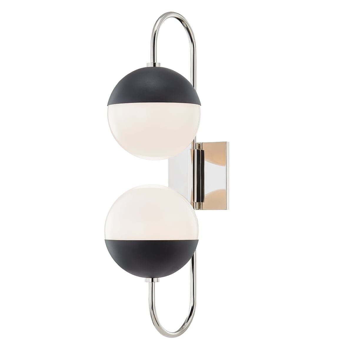 Mitzi Renee 2-Light 24" Wall Sconce in Polished Nickel and Black