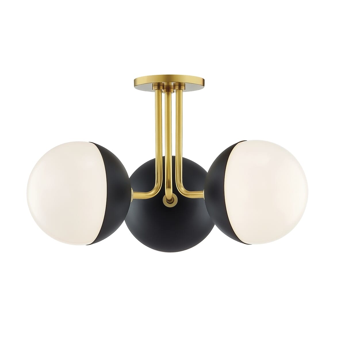 Mitzi Renee 3-Light Ceiling Light in Aged Brass and Black