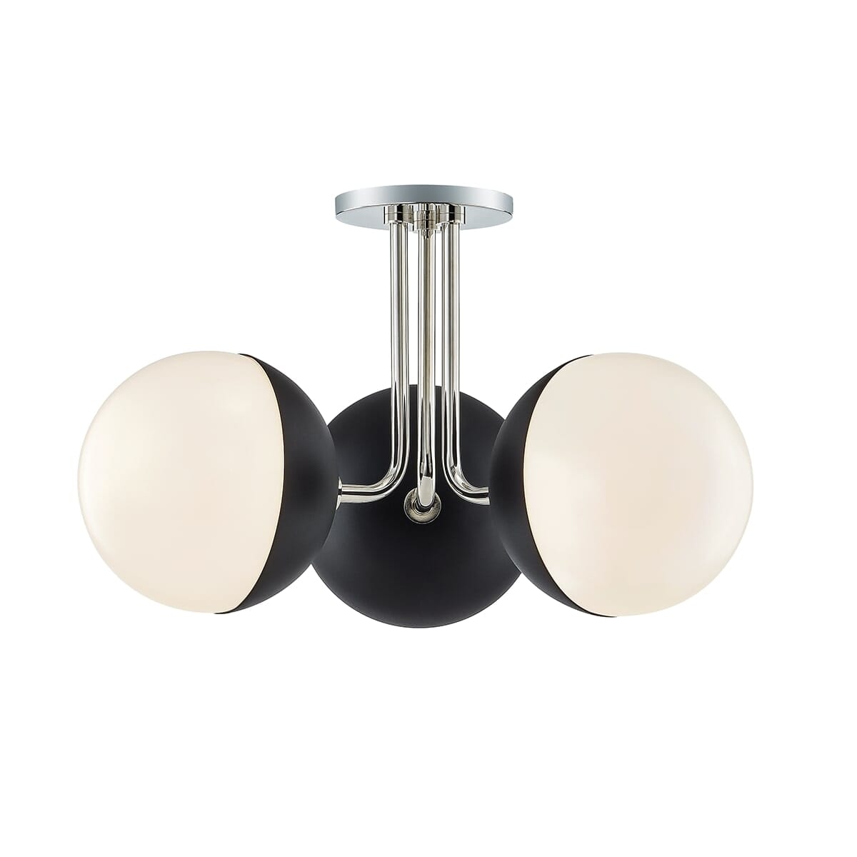 Mitzi Renee 3-Light Ceiling Light in Polished Nickel and Black