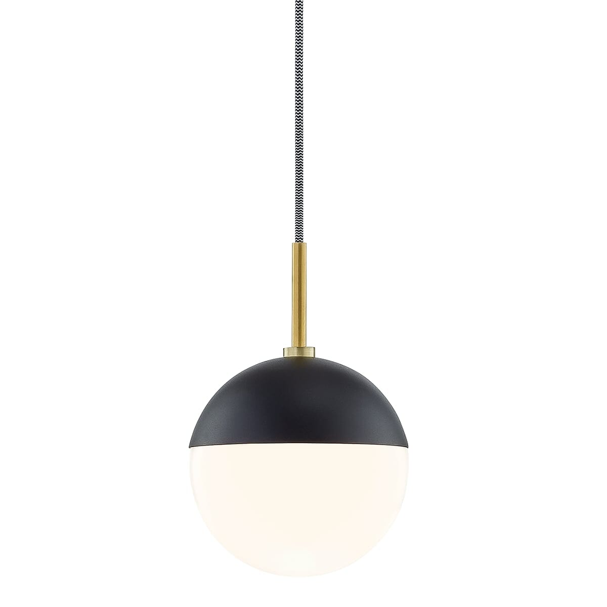 Mitzi Renee 10" Pendant Light in Aged Brass and Black