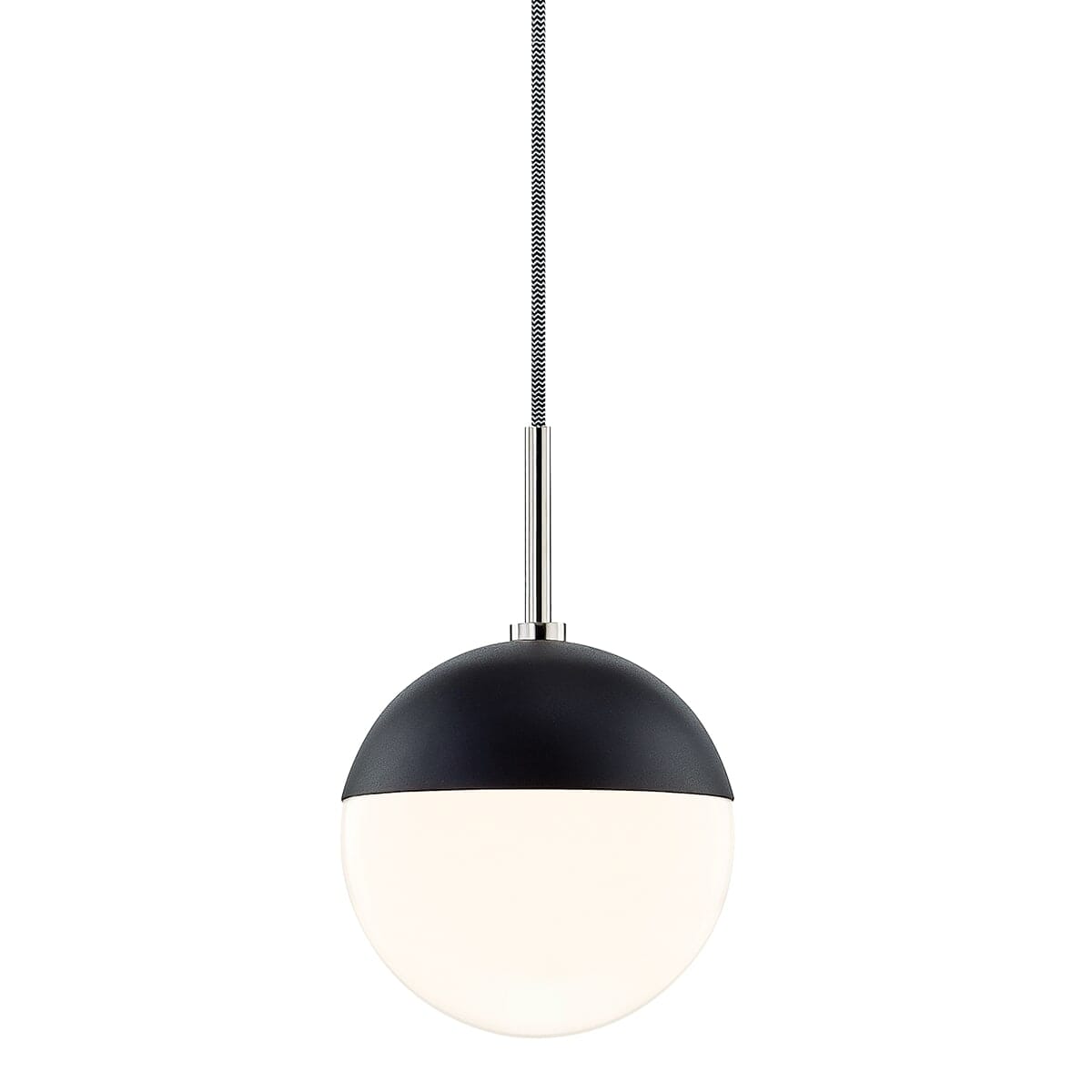 Mitzi Renee 10" Pendant Light in Polished Nickel and Black