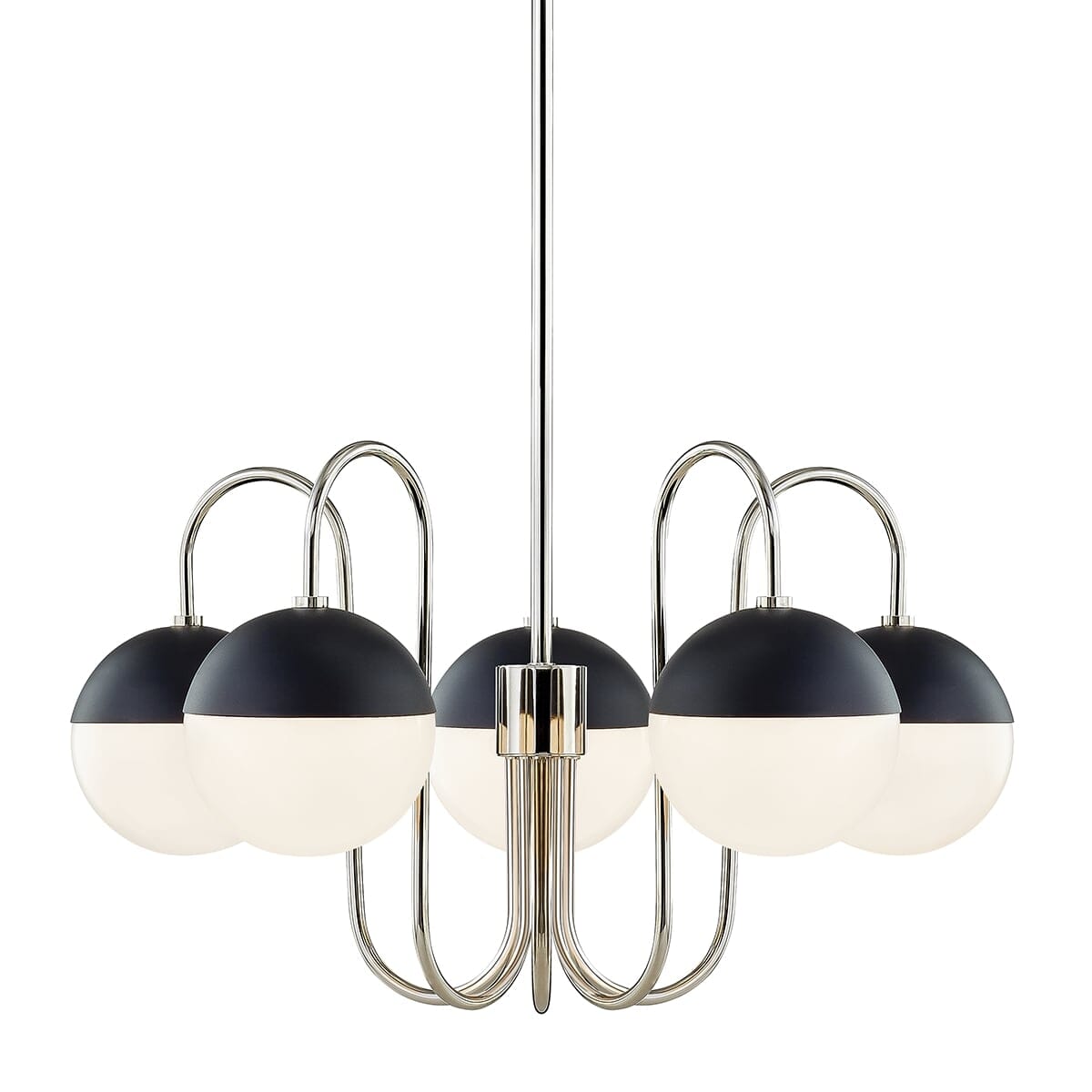 Mitzi Renee 5-Light Chandelier in Polished Nickel and Black