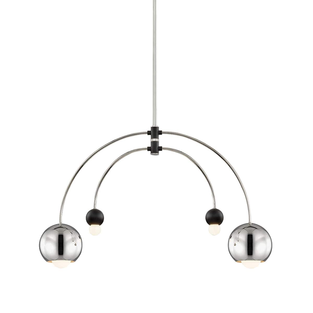 Mitzi Willow 2-Light Chandelier in Polished Nickel and Black