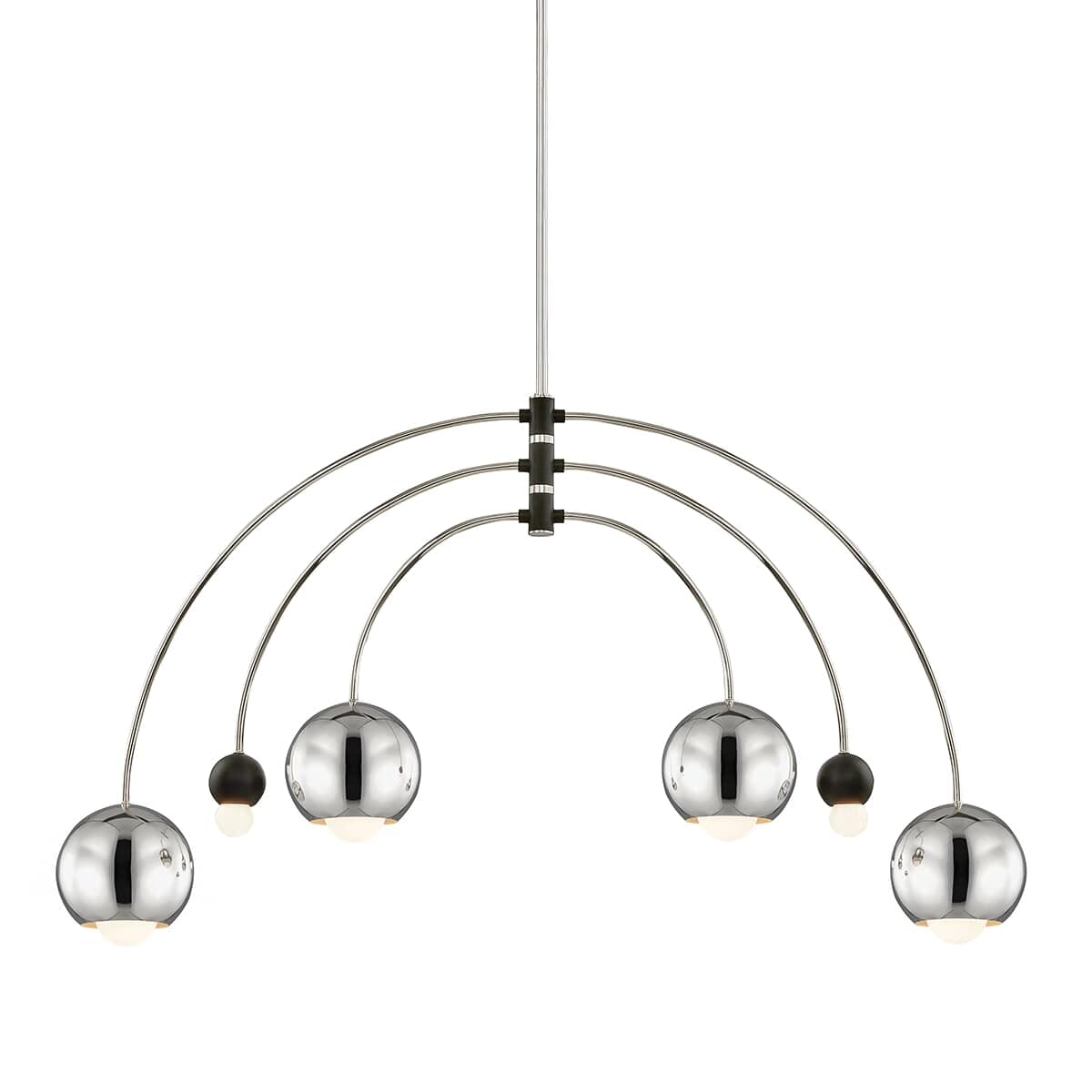 Mitzi Willow 2-Light Chandelier in Polished Nickel and Black