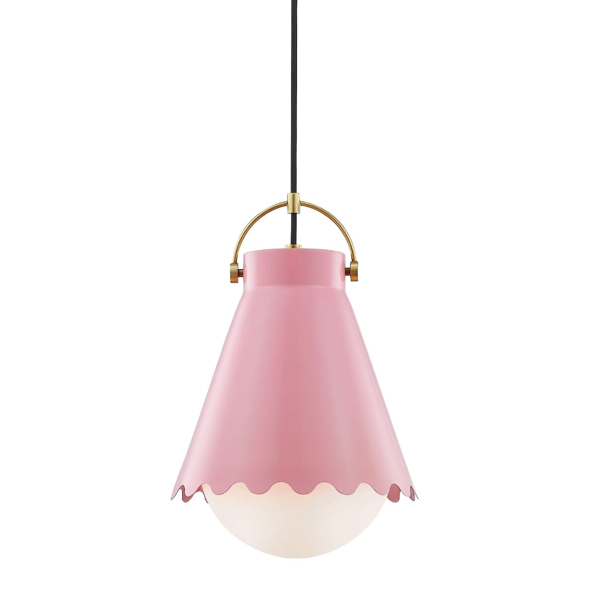 Mitzi Lauryn 18" Pendant Light in Aged Brass and Blush