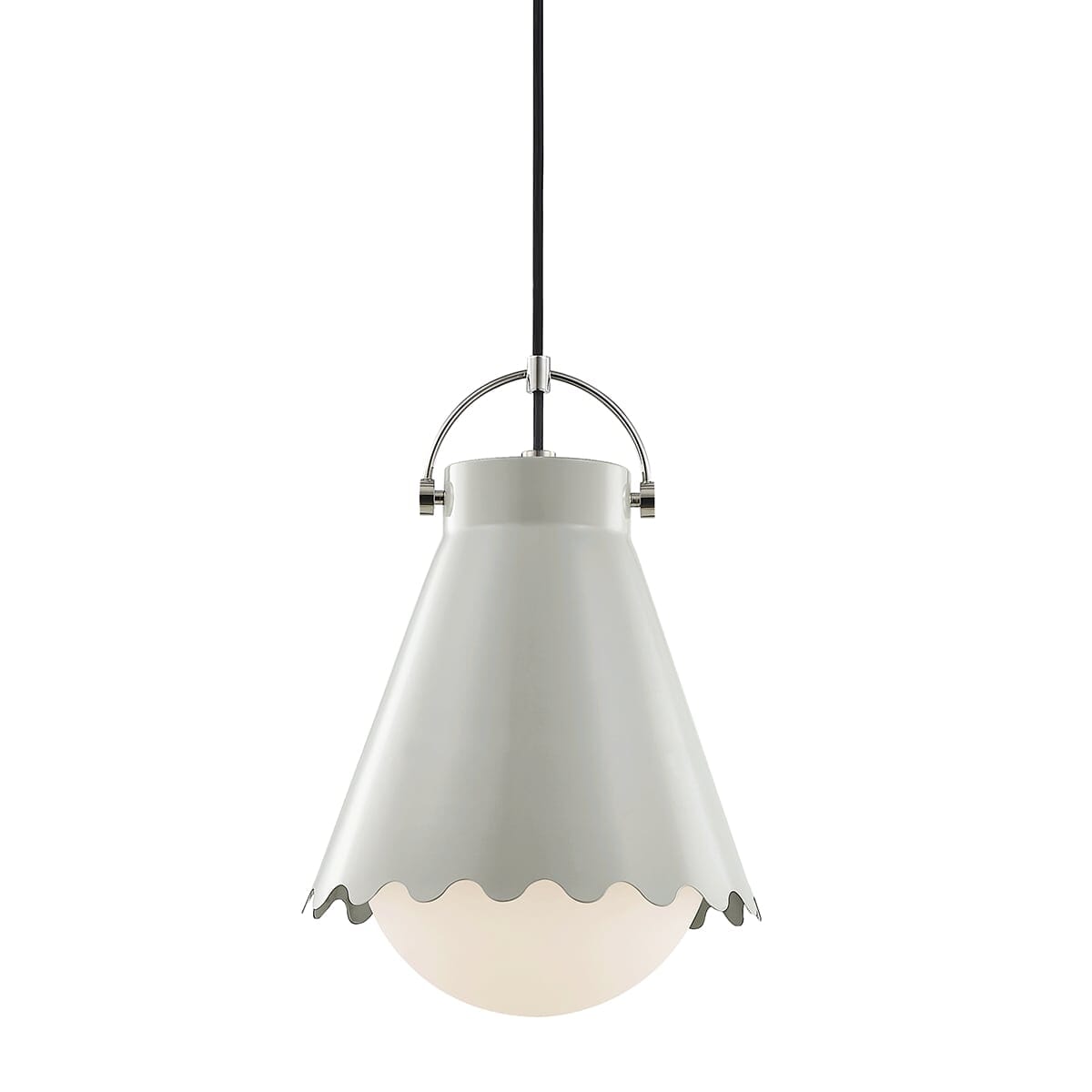 Mitzi Lauryn 18" Pendant Light in Polished Nickel and Gray