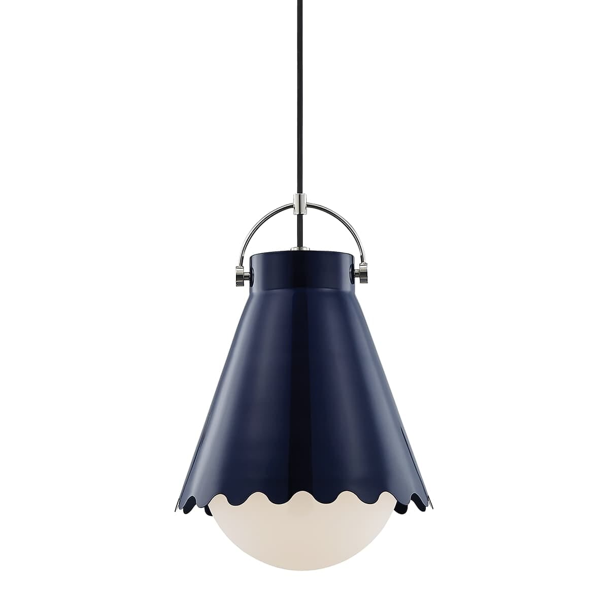 Mitzi Lauryn 18" Pendant Light in Polished Nickel and Navy