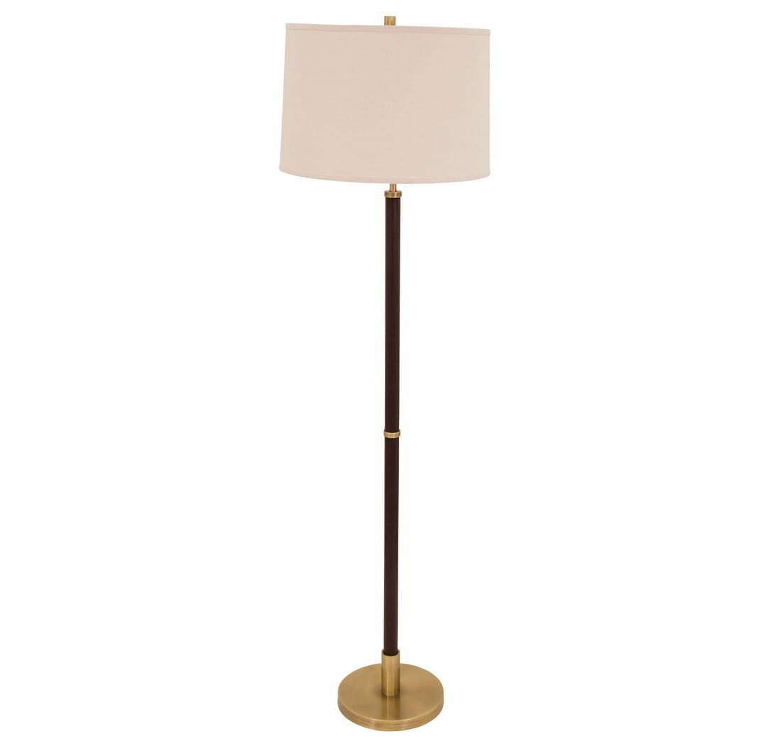 House of Troy Hardwick 63" Floor Lamp in Antique Brass/Brown Leather