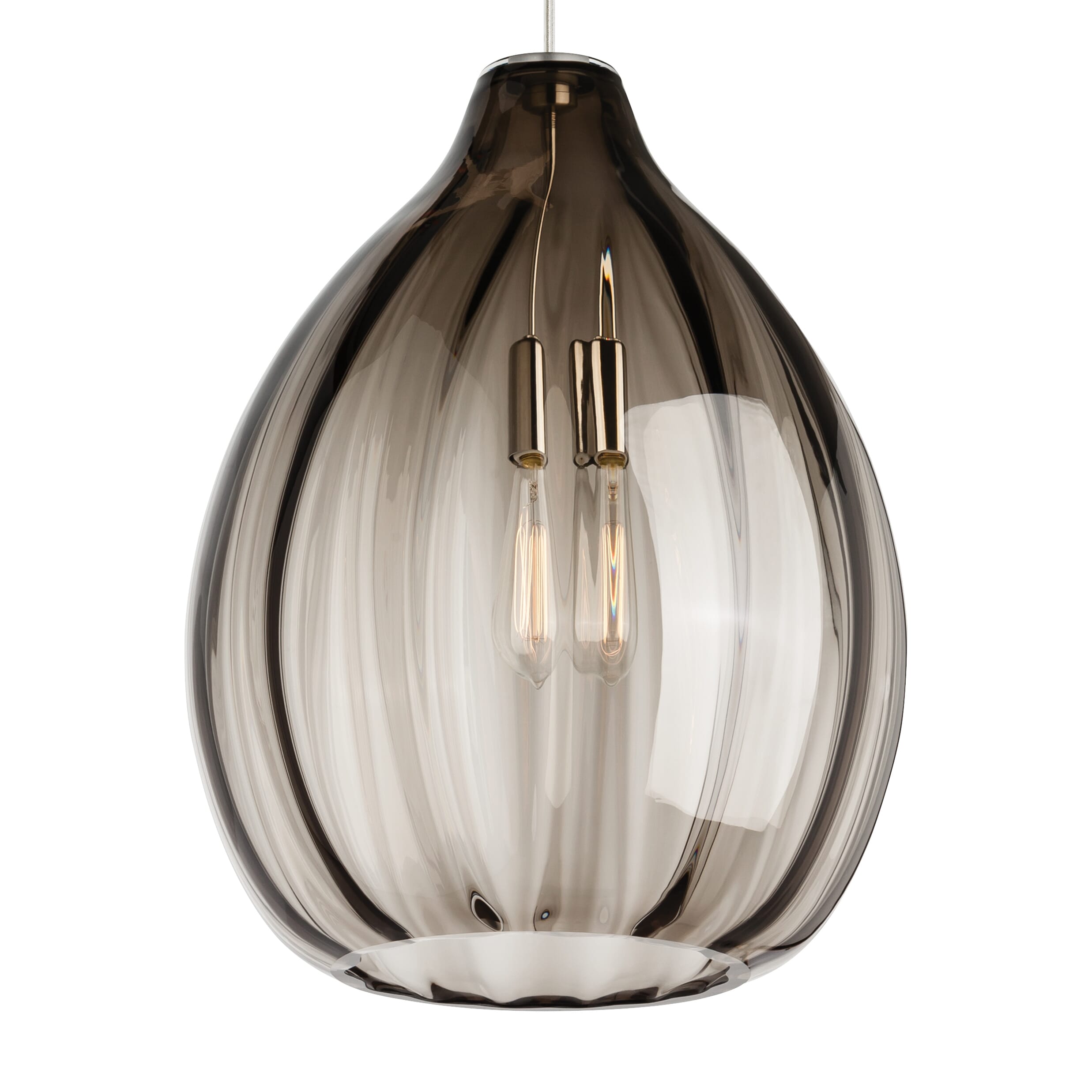 Tech Harper 20" Pendant Light in Satin Nickel and Smoke