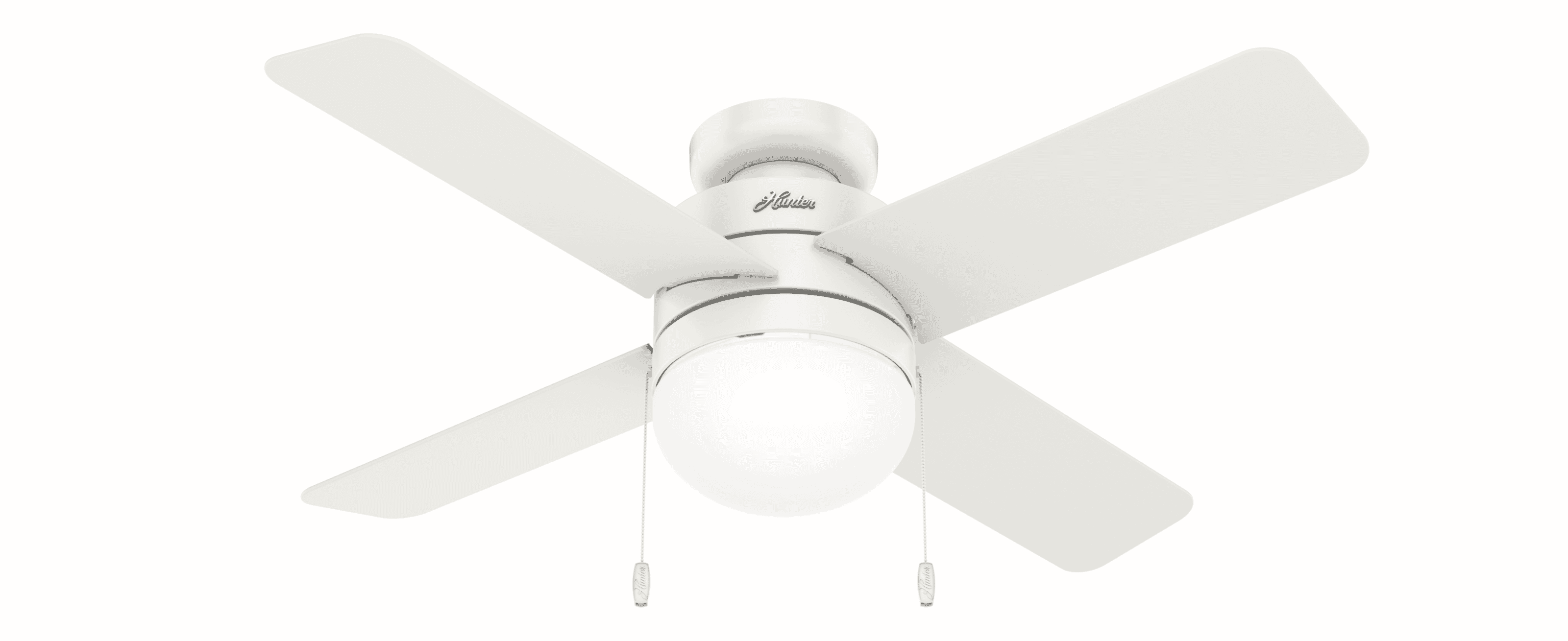 Hunter Timpani 2-Light 44" Indoor Flush Mount Ceiling Fan in Fresh White