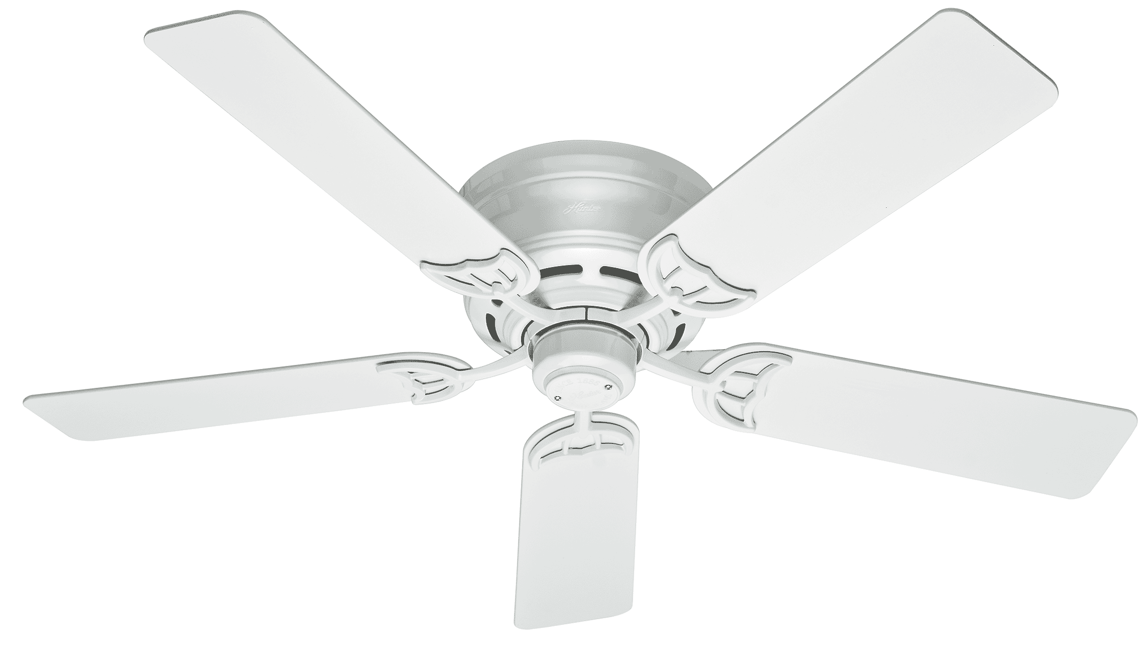 Hunter Low Profile III 52" Indoor Flush Mount Ceiling Fan in White