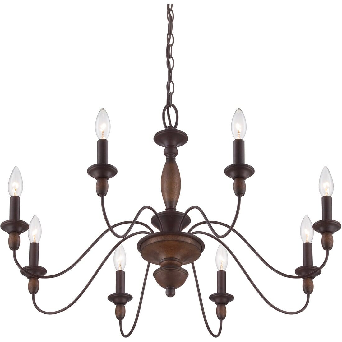 Quoizel Holbrook 8-Light 20" Traditional Chandelier in Tuscan Brown