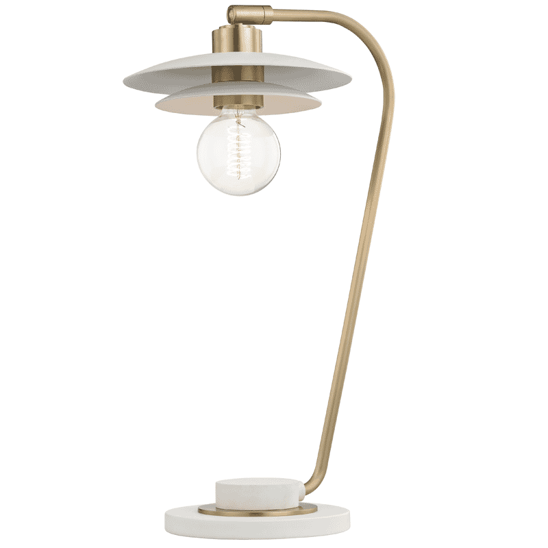 Mitzi Milla 20" Table Lamp in Aged Brass and White