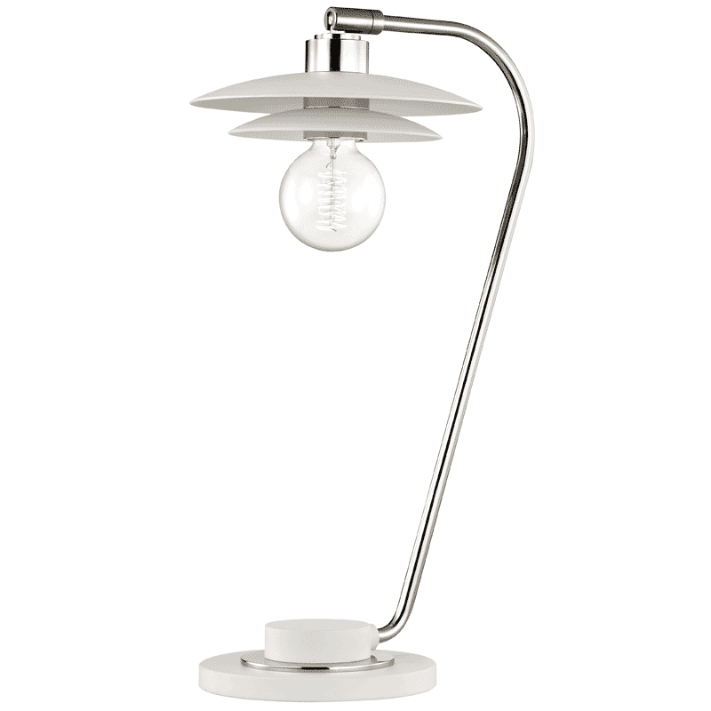 Mitzi Milla 20" Table Lamp in Polished Nickel and White