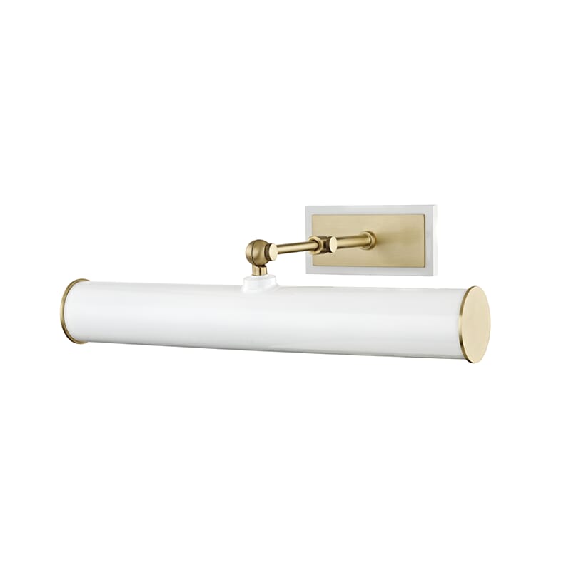 Mitzi Holly 2-Light 16" Picture Light in Aged Brass and White