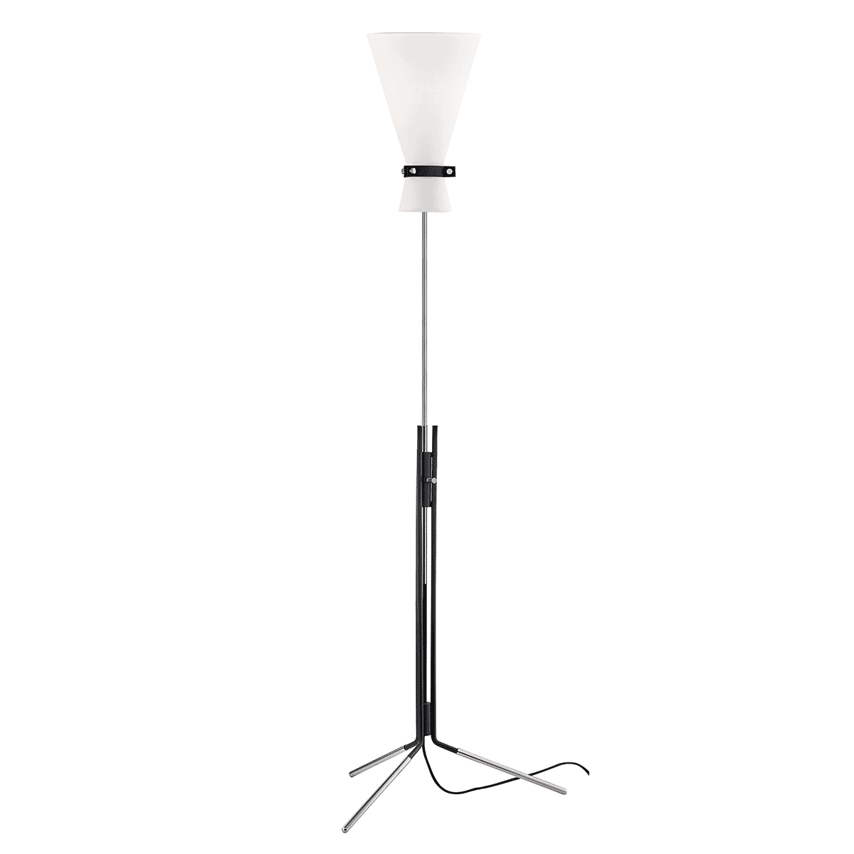 Mitzi Julia Floor Lamp in Polished Nickel and Black