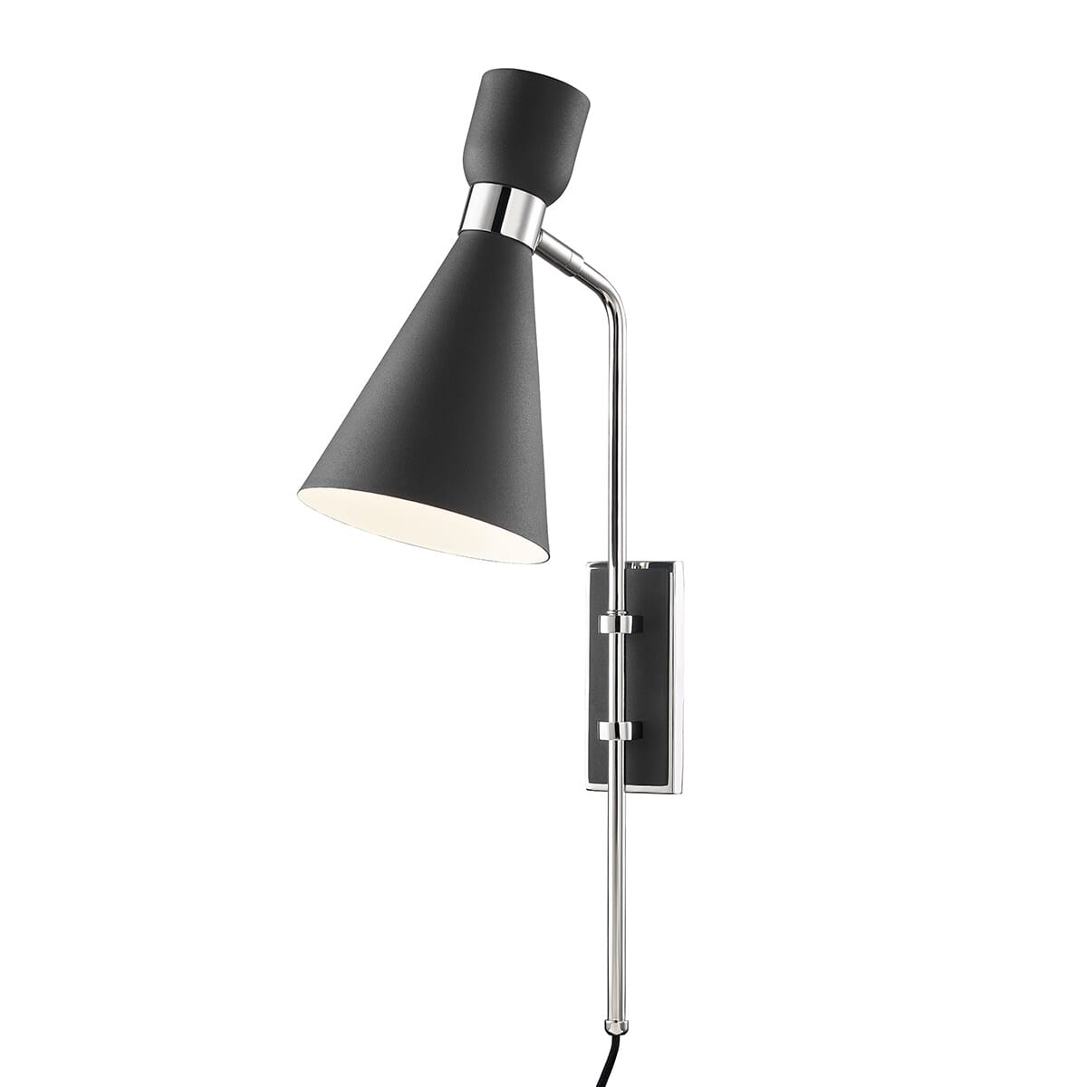 Mitzi Willa Wall Sconce in Polished Nickel and Black