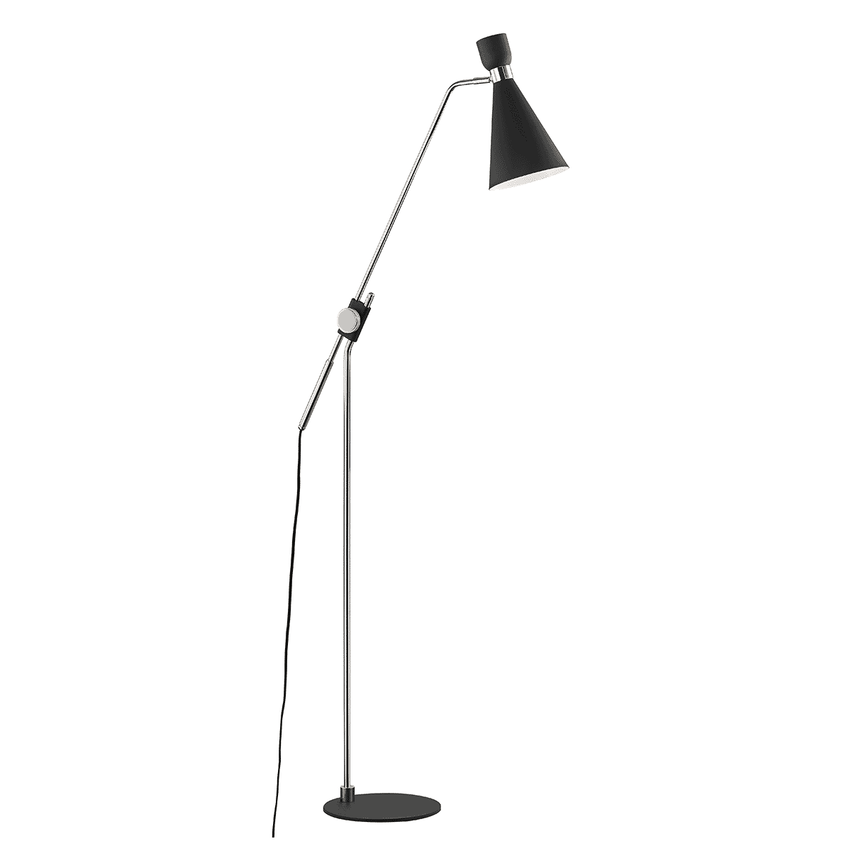 Mitzi Willa Floor Lamp in Polished Nickel and Black