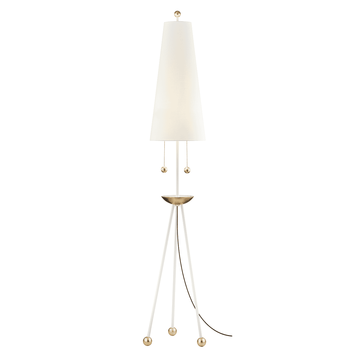 Mitzi Liza Floor Lamp in Gold Leaf and White