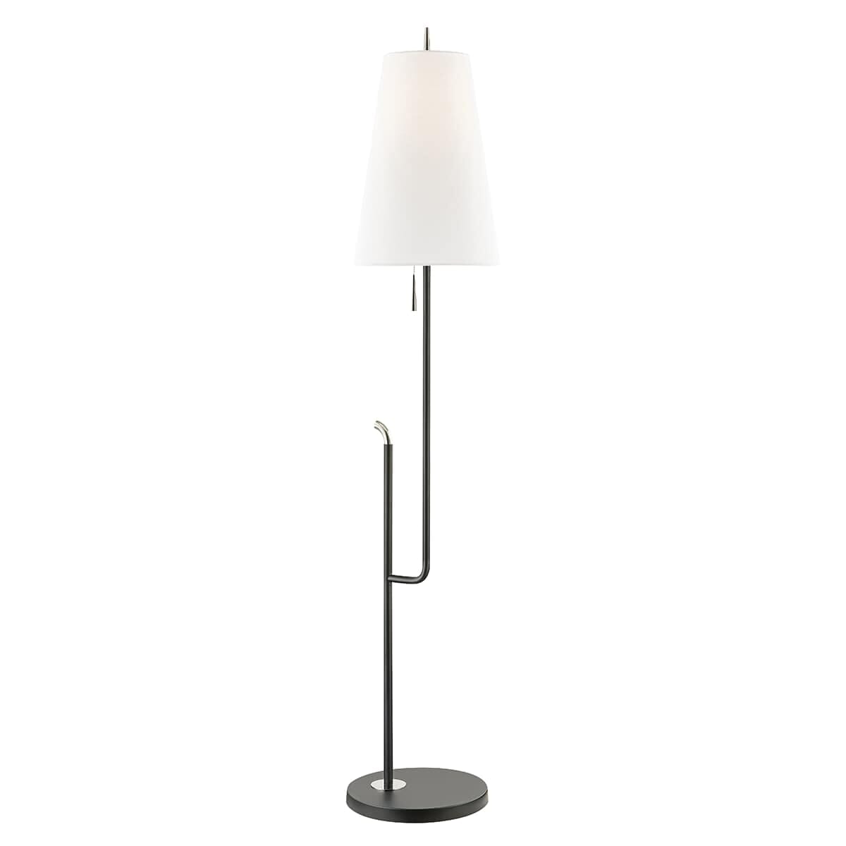 Mitzi Lillian Floor Lamp in Polished Nickel and Black