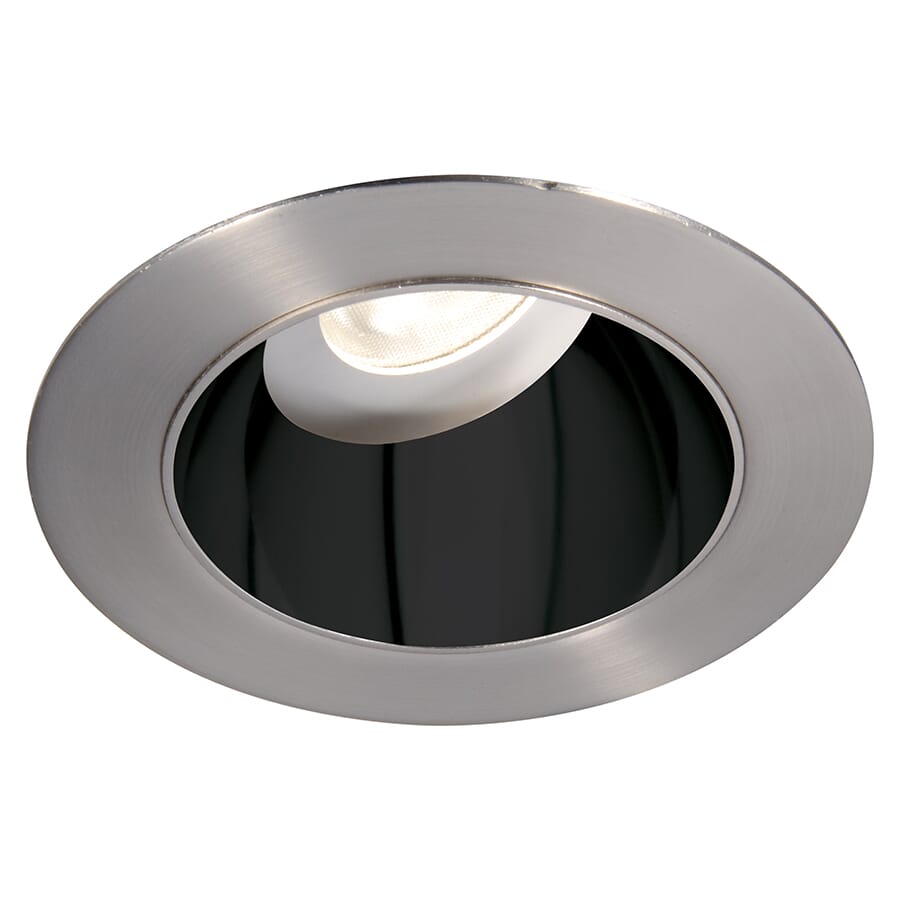 WAC Lighting Tesla PRO 1-Light 3.5in LED Round 0-30 Degree Adjustable Trim with Light Engine in Black Brushed Nickel