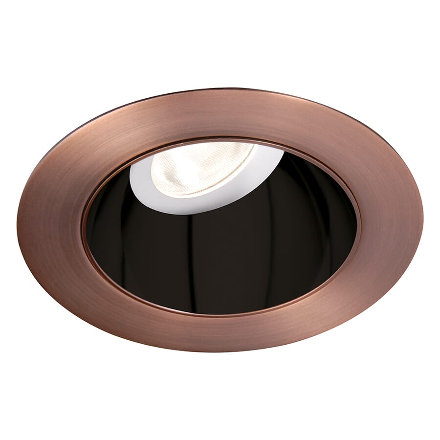 WAC Lighting Tesla PRO 1-Light 3.5in LED Round 0-30 Degree Adjustable Trim with Light Engine in Black Copper Bronze