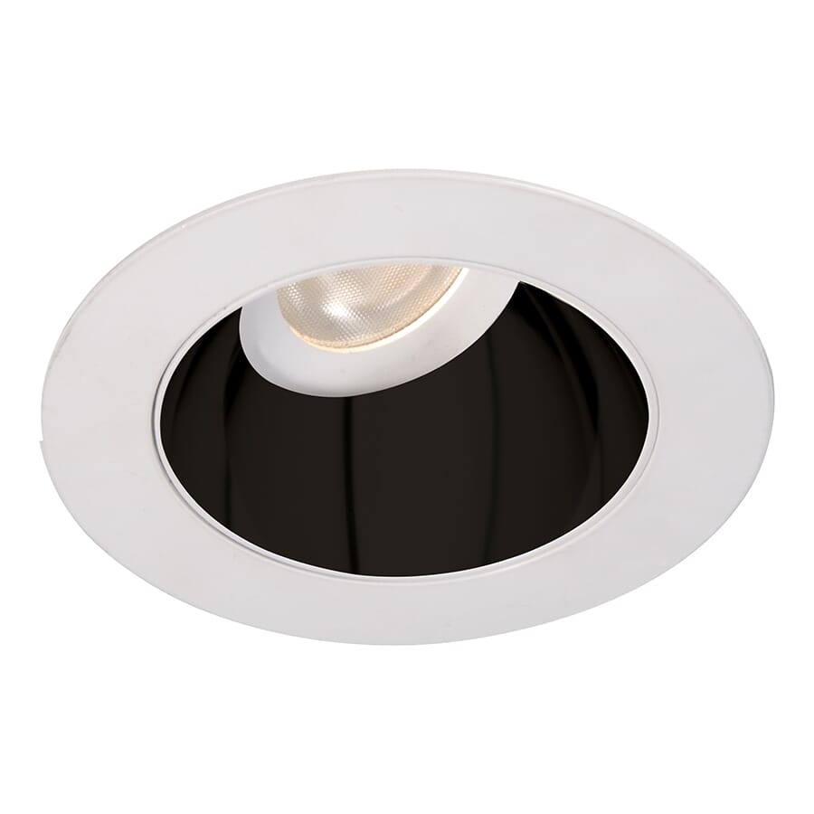 WAC Lighting Tesla PRO 1-Light 3.5in LED Round 0-30 Degree Adjustable Trim with Light Engine in Black White