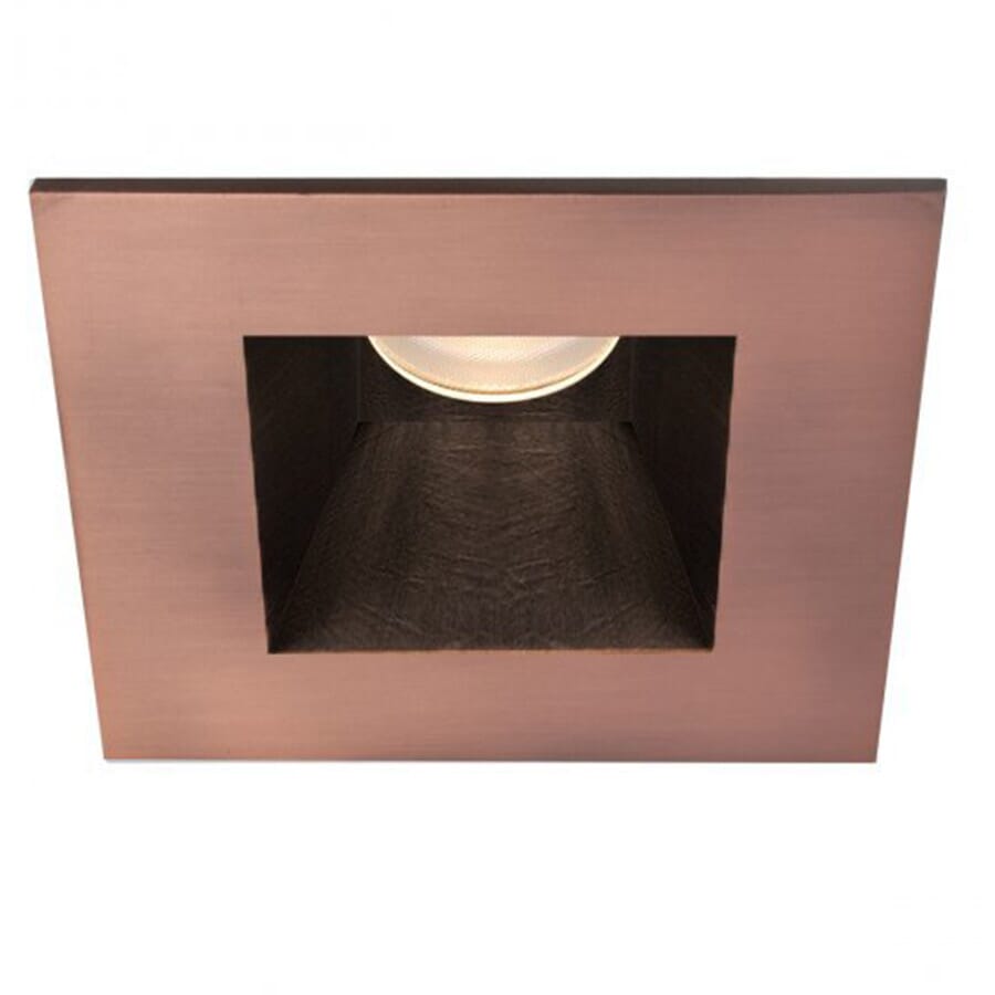 WAC Lighting Tesla PRO 1-Light 3.5in LED Square Open Reflector Trim with Light Engine in Copper Bronze