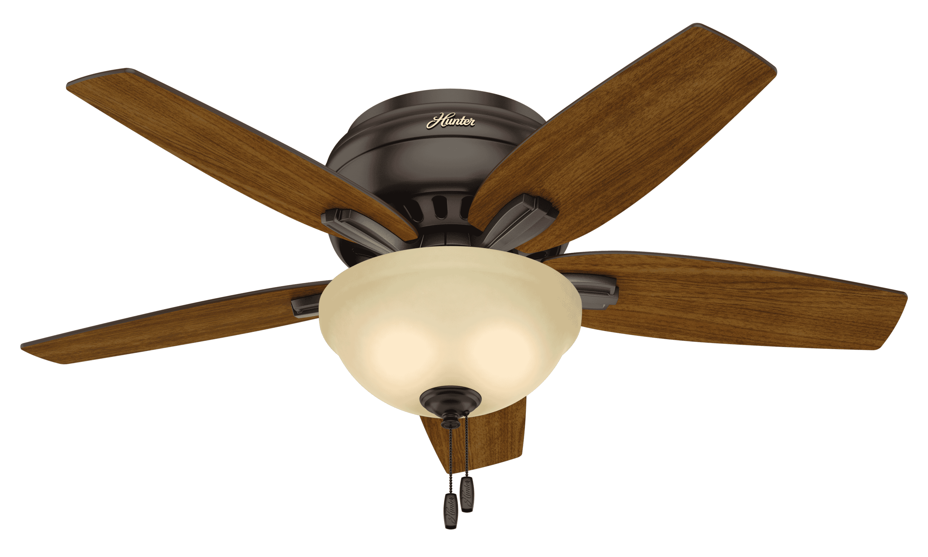 Hunter Newsome 2-Light 42" Indoor Flush Mount Ceiling Fan in Premier Bronze