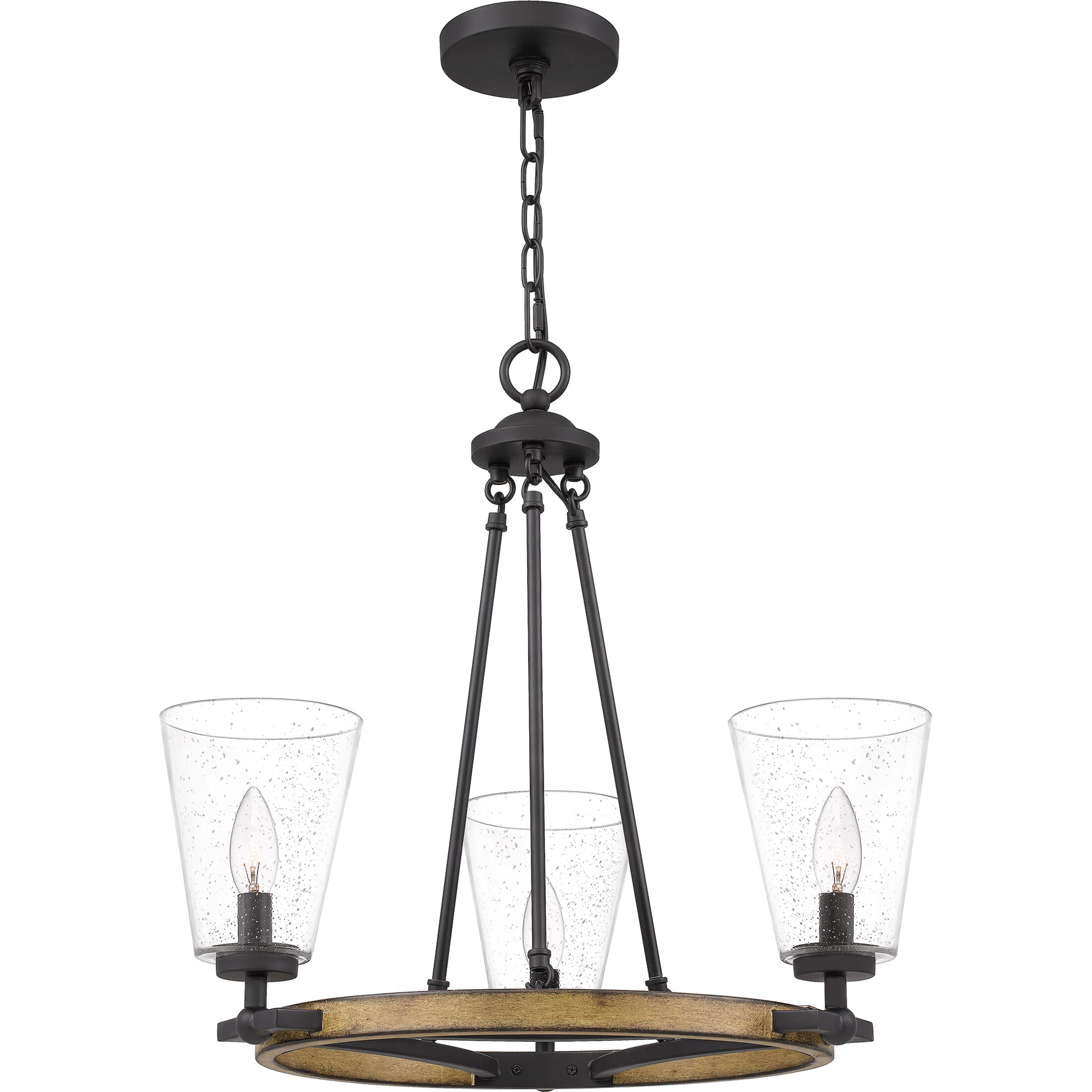 Quoizel Hearst 3-Light 20" Transitional Chandelier in Matte Black