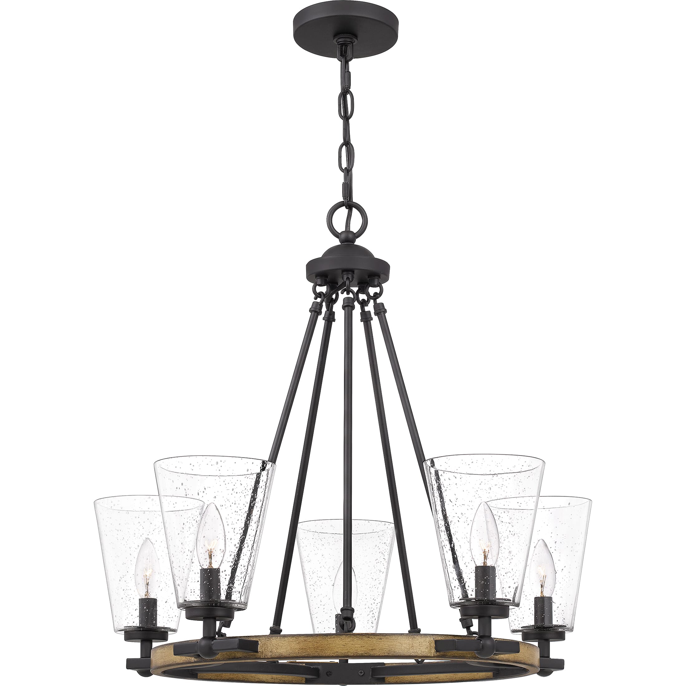 Quoizel Hearst 5-Light 22" Transitional Chandelier in Matte Black