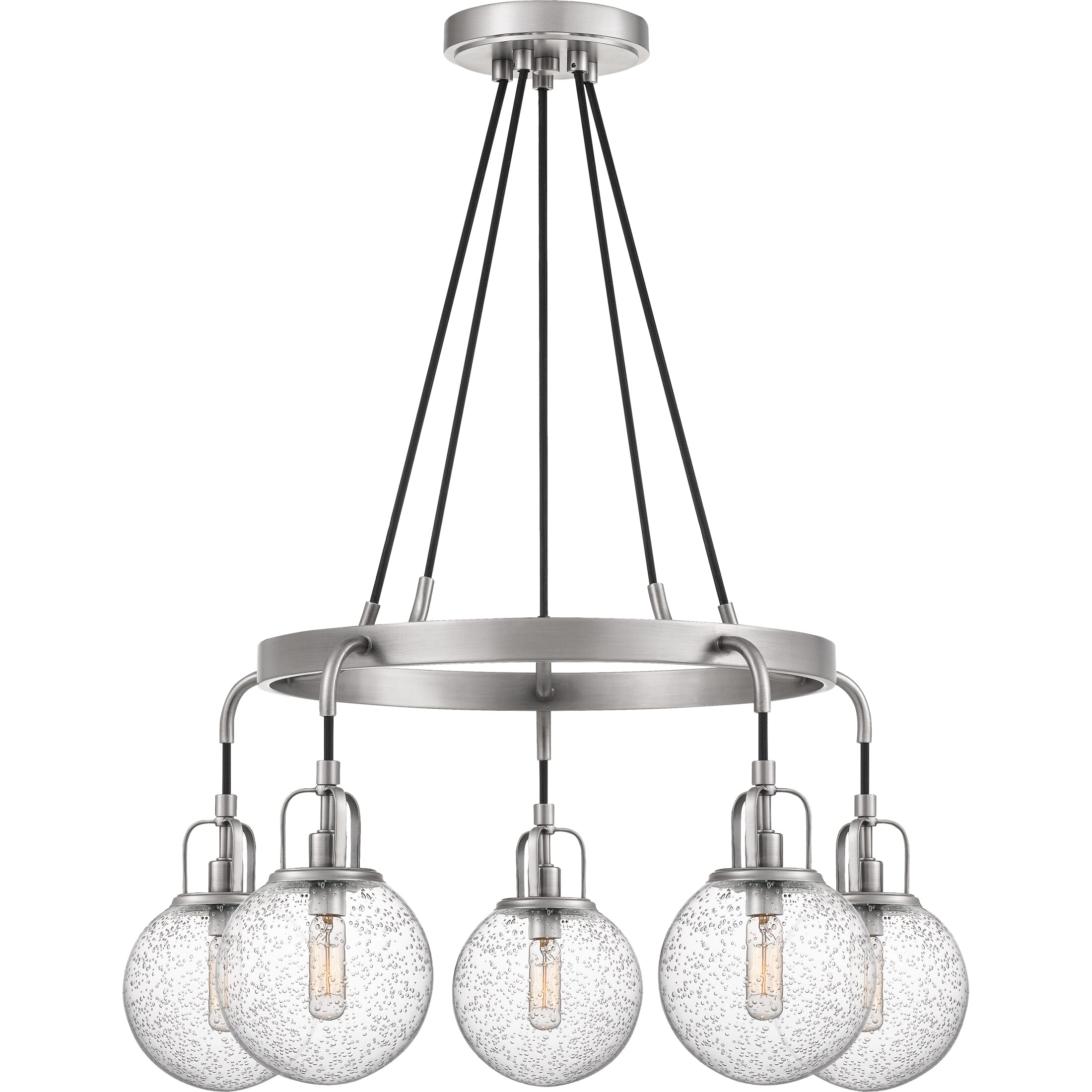 Quoizel Hybrid 5-Light 14" Transitional Chandelier in Antique Nickel