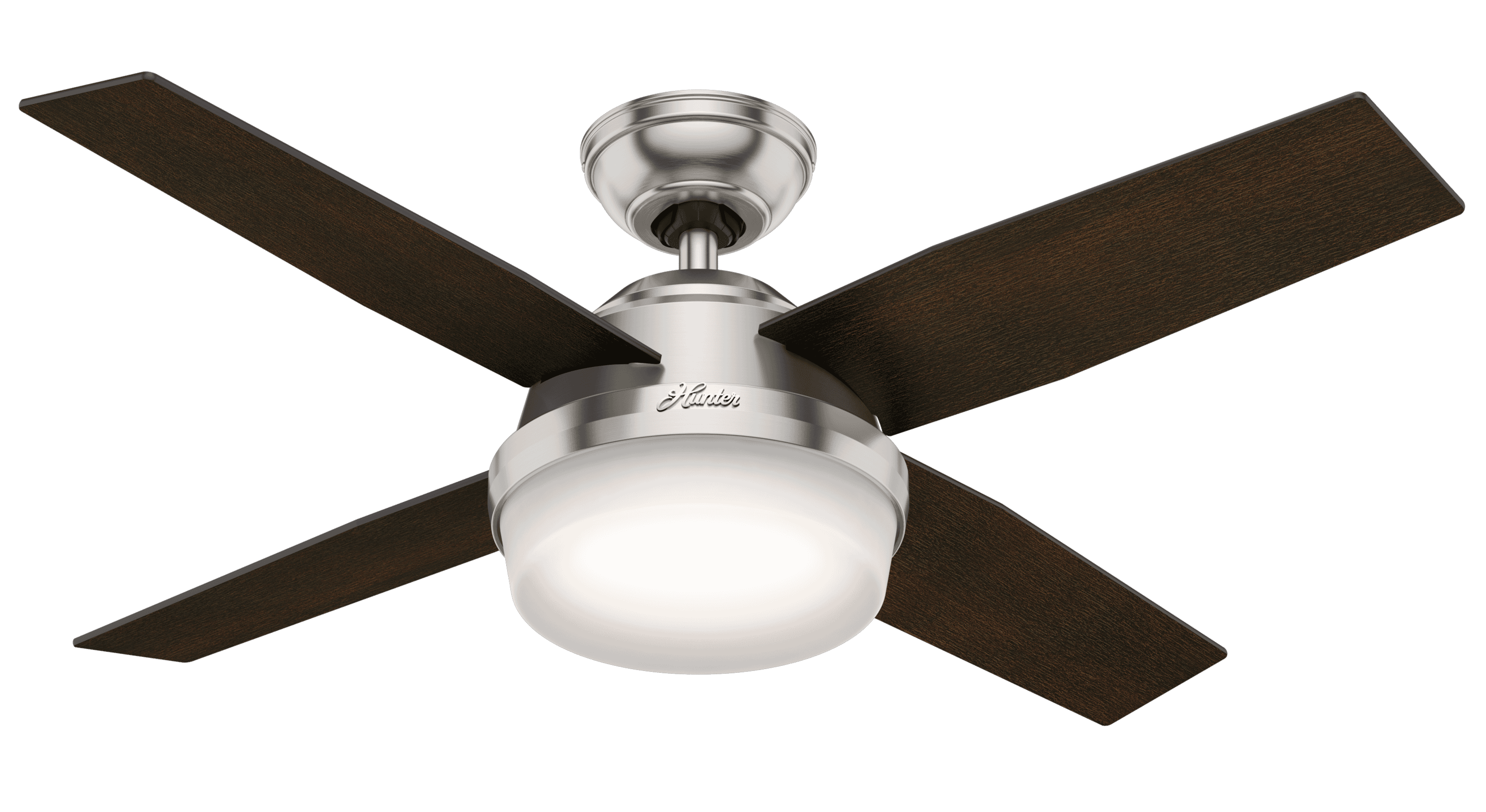 Hunter Dempsey 2-Light 44" Indoor Ceiling Fan in Brushed Nickel