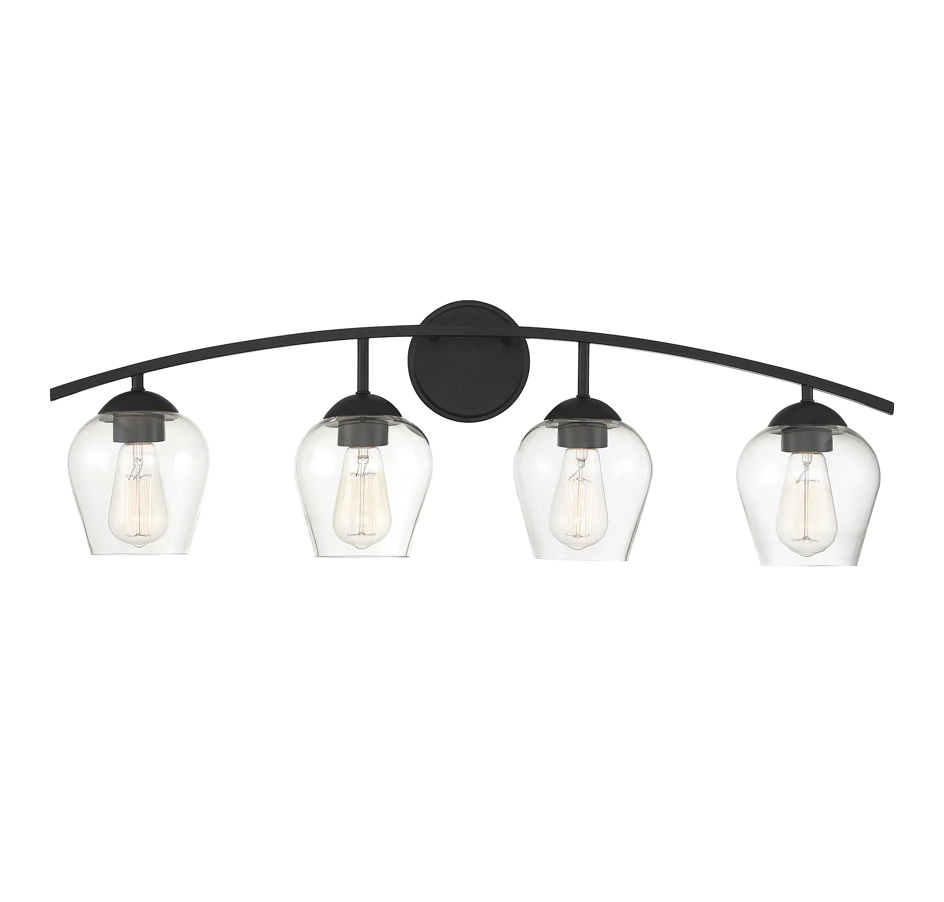 Trade Winds Hannah 4-Light Bathroom Vanity Light in Matte Black