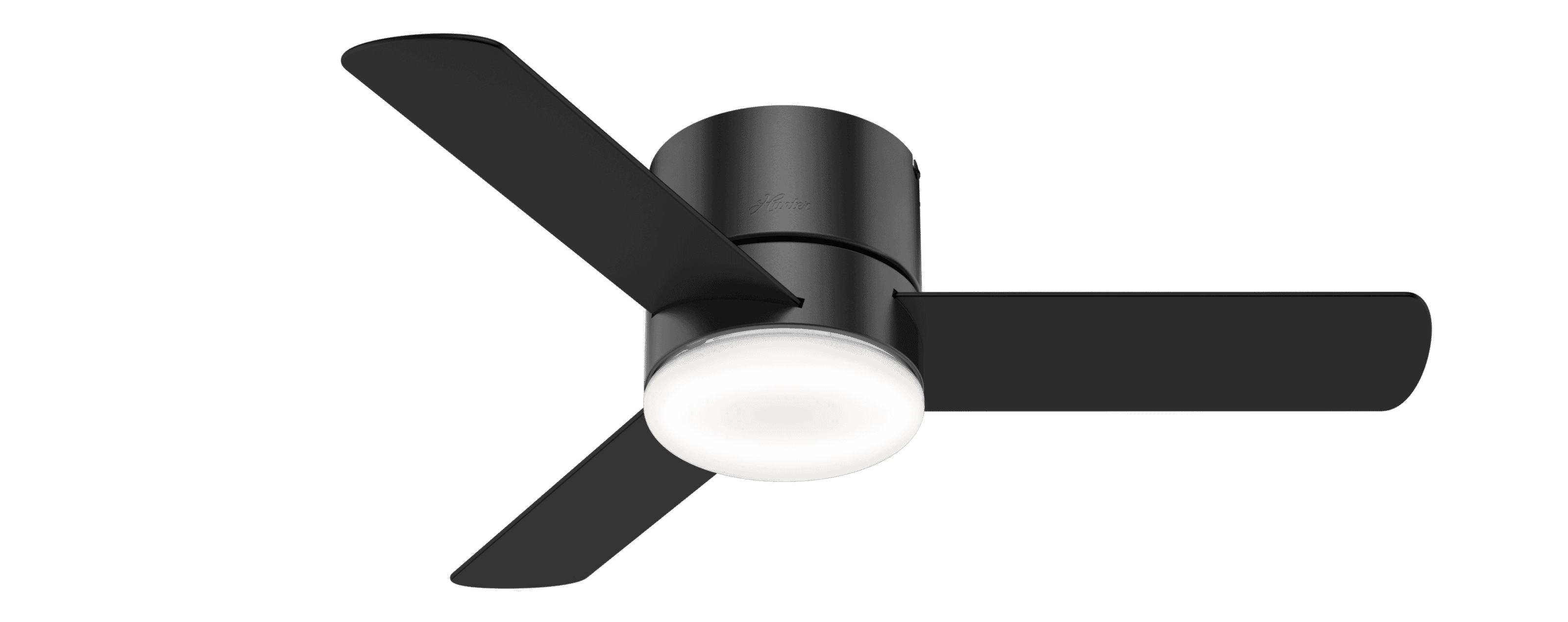 Hunter Minimus 44" Flush Mount Ceiling Fan in Matte Black