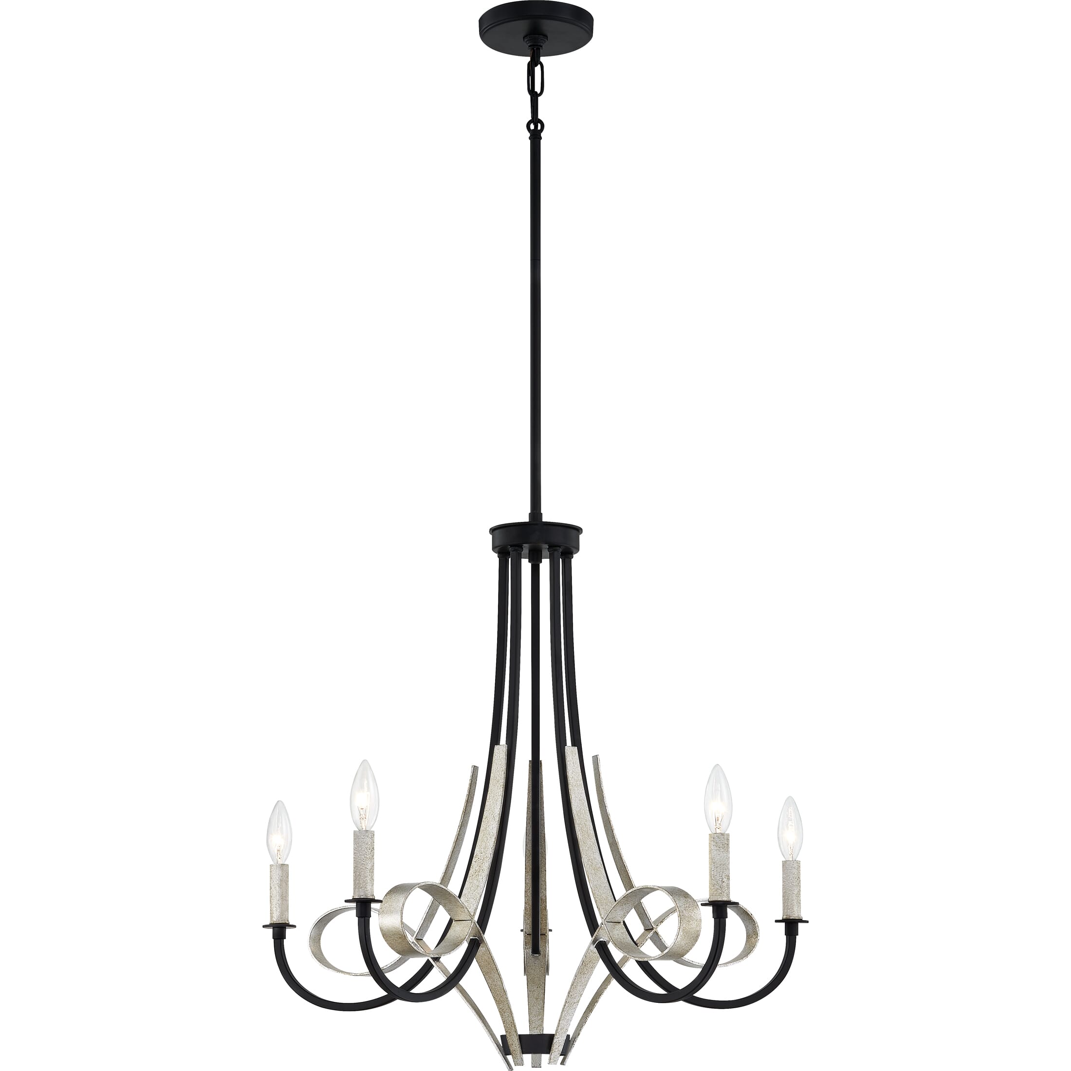 Quoizel Jada 5-Light 25" Transitional Chandelier in Matte Black