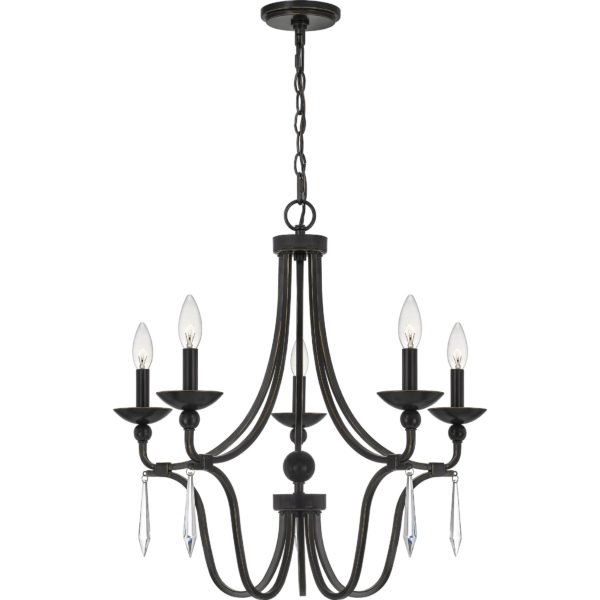 Quoizel Joules 5-Light 24" Traditional Chandelier in Palladian Bronze