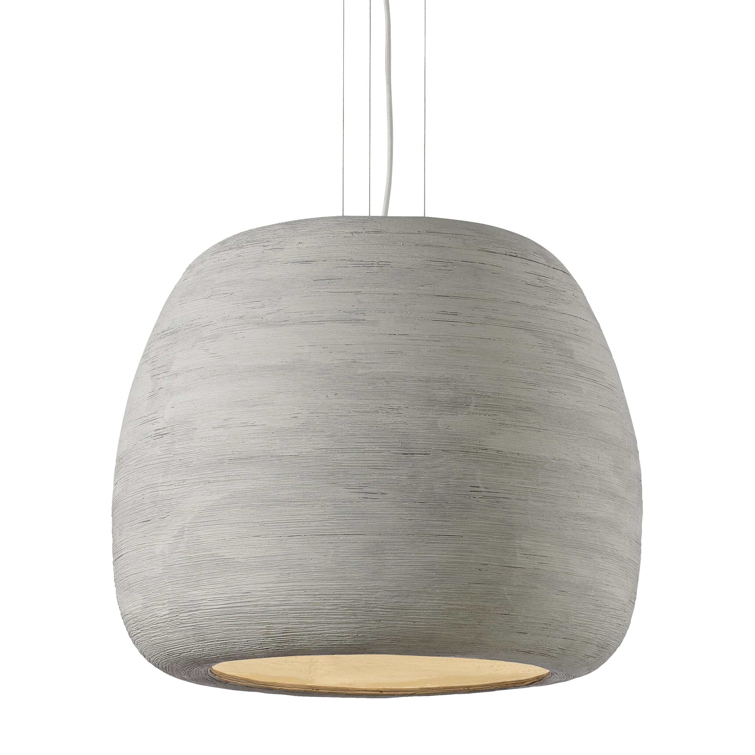 Tech Karam 19" Pendant Light in Concrete/White