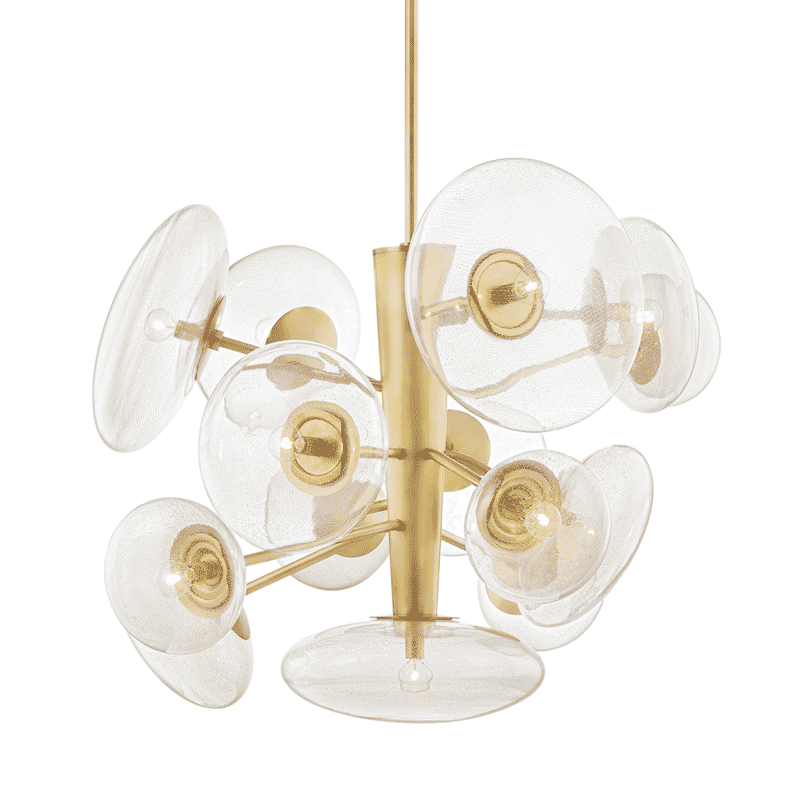 Hudson Valley Opera 14-Light Pendant Light in Aged Brass