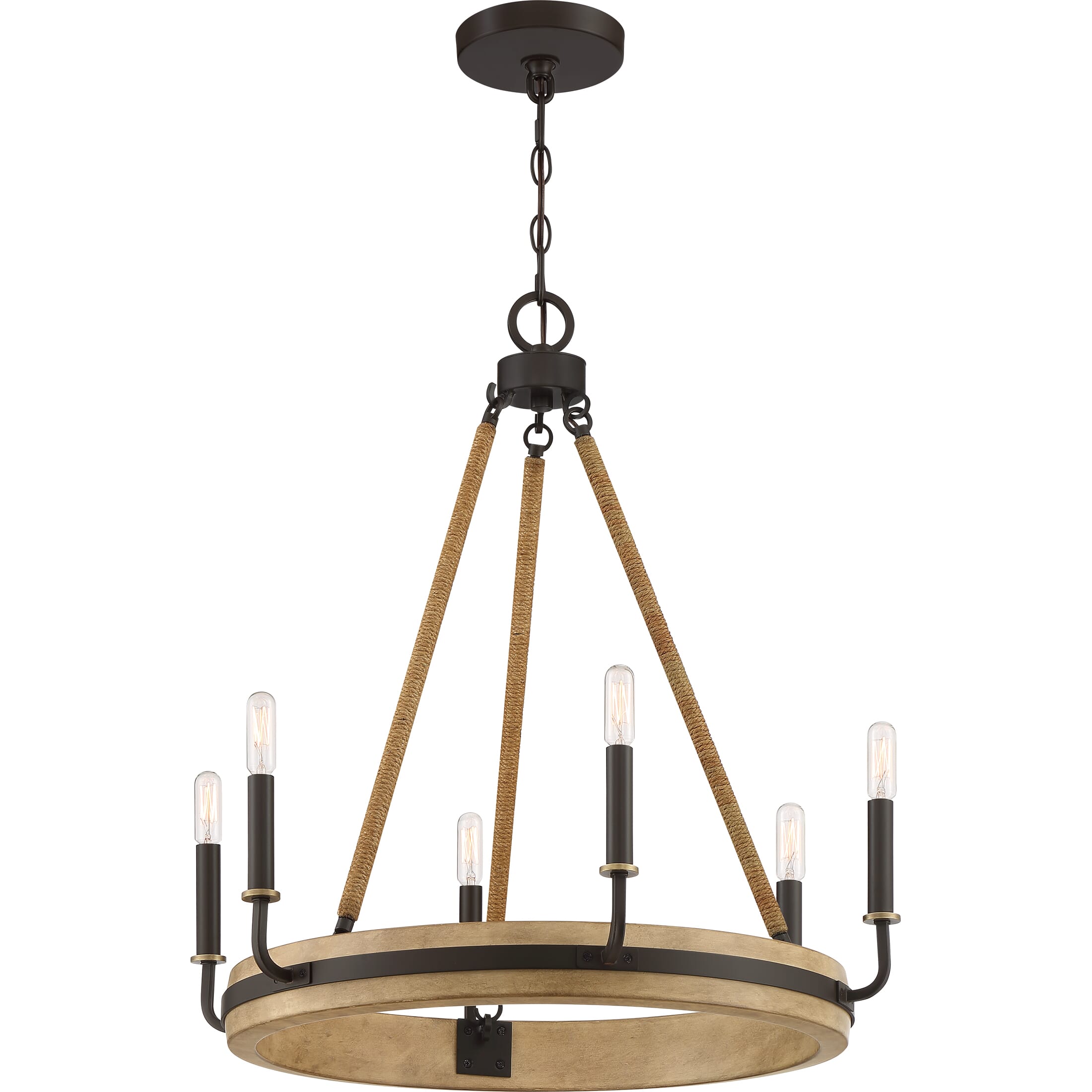 Quoizel Kearney 6-Light 27" Transitional Chandelier in Western Bronze