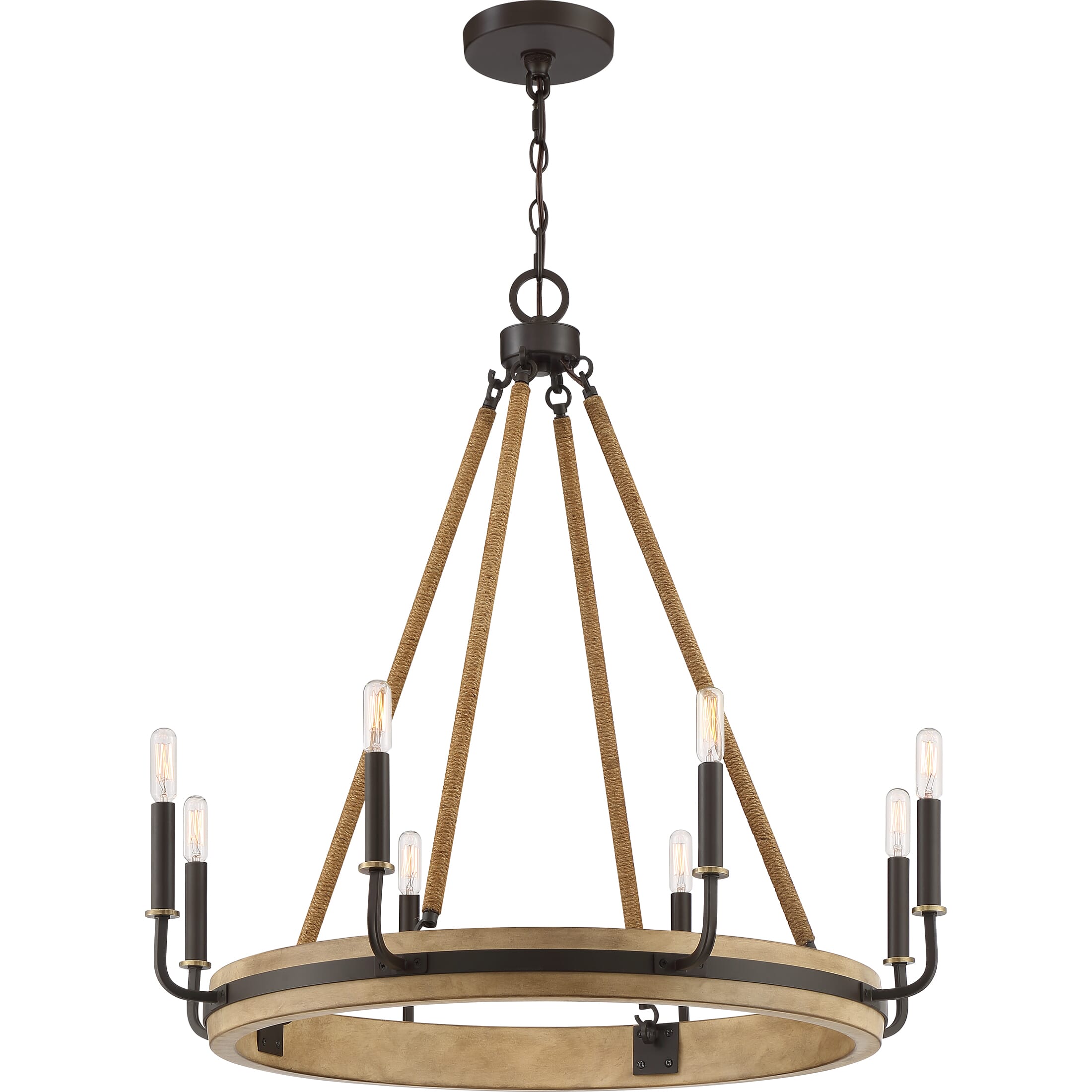 Quoizel Kearney 8-Light 30" Transitional Chandelier in Western Bronze